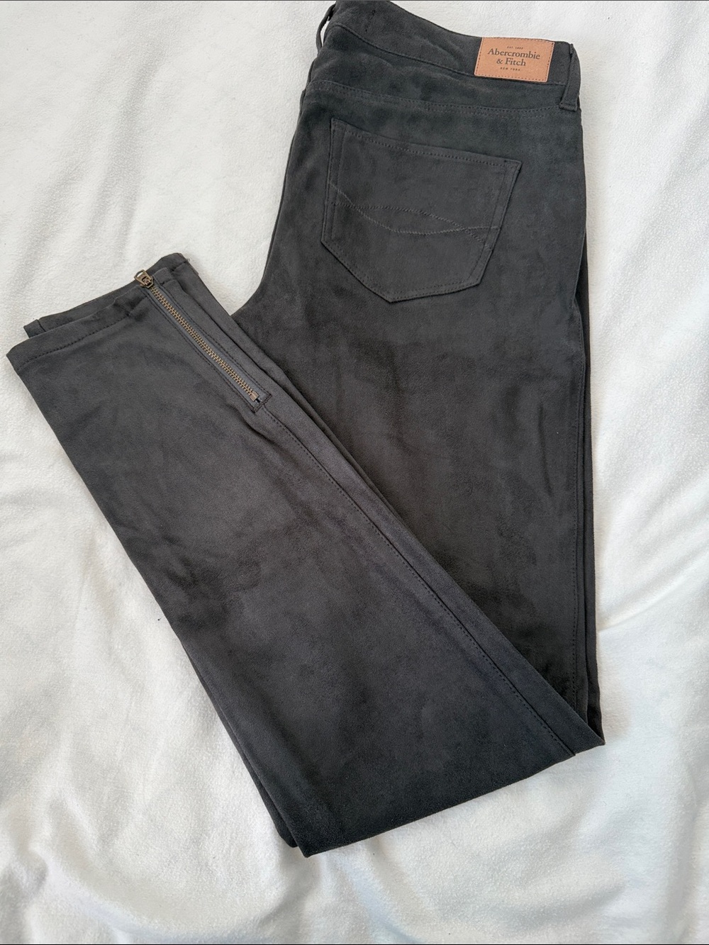 Abercrombie & Fitch Black Suede-Look Skinny Jeans